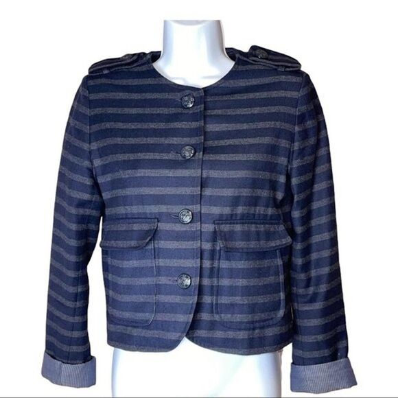 Sessun Oxbridge Blazer Stripes Blue and Gray Jacket Size XS - Picture 2 of 12